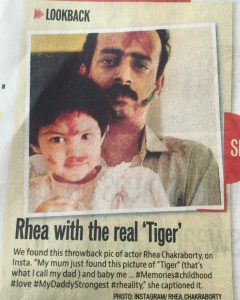 Rhea chakraborty with Father