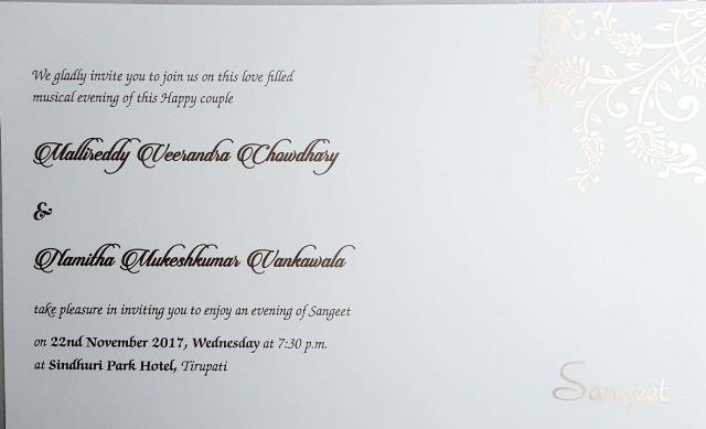 Namitha Wedding Invitation Card