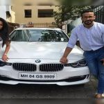 Anita Hassanandani with BMW her Car