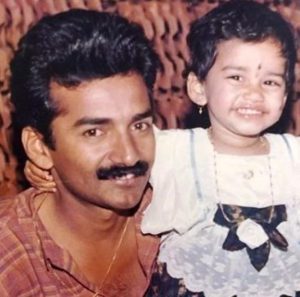 Nabha-Natesh-Childhood-picture-with-Her-Father